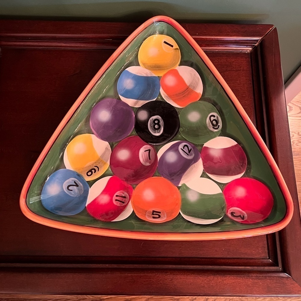 Clay Art Rack ‘Em Up Pool Ball Serving Platter or Room Decor - Picture 7 of 7
